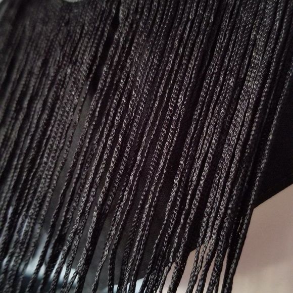 Black Fringe Organic Cotton Protective Face Mask - Picture 3 of 3